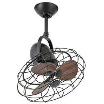 Faro Barcelona 33715 - KEIKI Ventilador de techo de estilo industrial sin luz ø45cm Marron 3 Palas