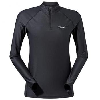 Camiseta de Manga Larga con Media Cremallera 24/7 Berghaus para Mujer - Negro - Talla S