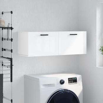 Mueble de pared blanco pulido 100x36,5x35 cm de madera multicapa Vidaxl