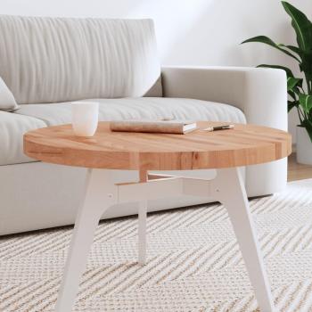 Tablero de mesa redondo de madera maciza de haya Ø 70x4 cm Marrón