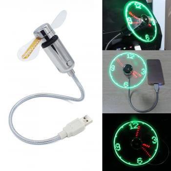 shabei USB LED reloj Ventilador Mini Ventilador de refrigeración flexible cuello de cisne con tiempo pantalla para ordenador de sobremesa portátil