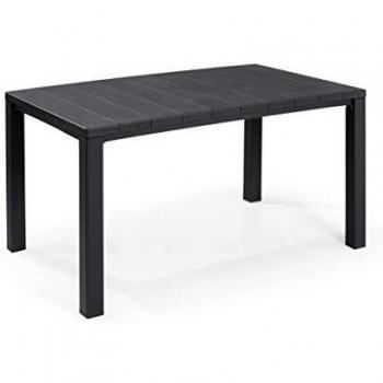 Keter 246187 Mesa Julie con Tablero con Textura Efecto Madera, Grafito