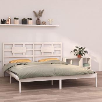 Estructura de cama de madera maciza blanca Super King 180x200 cm