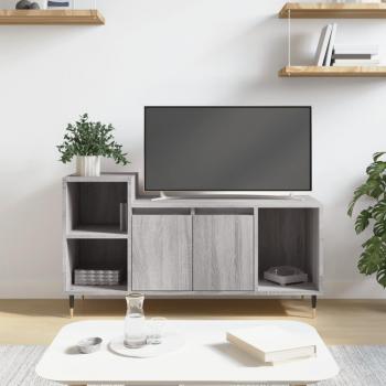 Mueble para TV de madera contrachapada gris Sonoma 100x35x55 cm, Mueble de salón, Mesa de TV