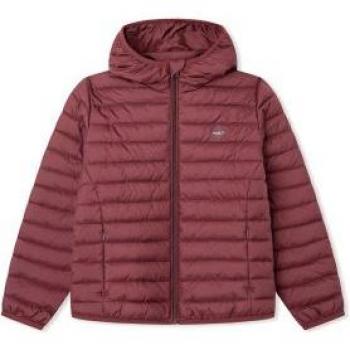 Plumífero acolchado de bebé niño con capucha color granate de la marca Hackett