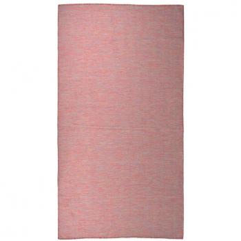 Alfombra tejida plana al aire libre 80x150 cm roja