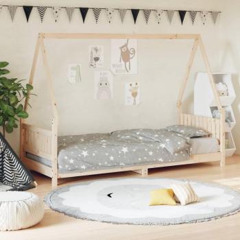 Estructura de cama infantil 80x200 cm en madera maciza de pino, color marrón