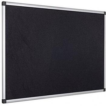 Bi-Office Maya - Tablero de anúncios con marco de aluminio, 120 x 90 cm, fieltro negro