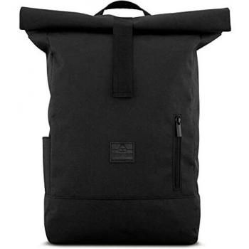 Mochila Rolltop Johnny Urban Robin Large Negra - Rucksack para Día, 16 Laptop, Recycled PET, Impermeable, Flexible, 18-22L