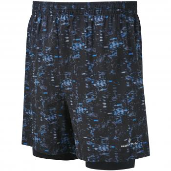 Ronhill Men's Momentum Twin Pantalón Corto, Hombre, Negro/Azul