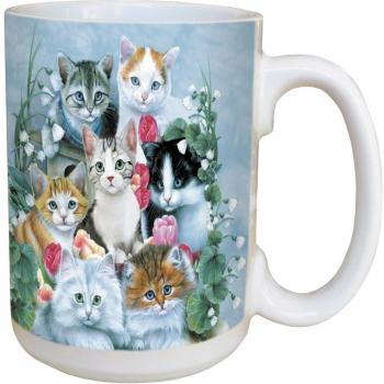 Ãrbol de-free Tarjeta de felicitaciÃ³n de 45532 15 oz Jenny Newland los amantes de los gatos de peluche de gatitos full-tamaÃ±o taza de cerÃ¡mica con mango