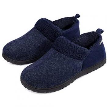 ULTRAIDEAS Zapatillas Cómodas de Casa para hombres,Pantuflas Cerradas de Espuma con Memoría - 43 EU - Azul