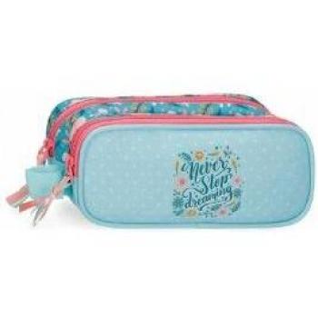 Estuche Movom Never Stop Dreaming Doble Compartimento Azul 23x9x7cm con Asa