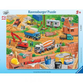Puzzle Infantil Ravensburger - Trabajo en la Construcción - Marco Puzzle de 12 Piezas para Niños a Partir de 3 Años