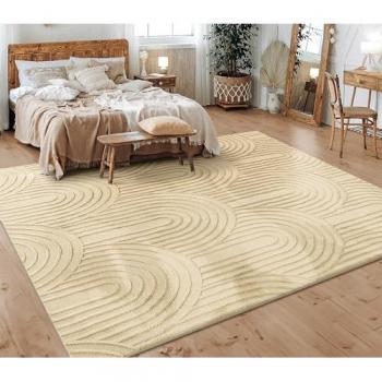 Alfombra Salon Boho Chic Nórdica Geométrica 200x280 cm Color Beige Pelo Corto