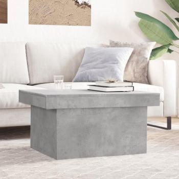 Mesa de centro de madera multicapa gris hormigón 80x55x40 cm