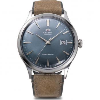 Orient Bambino Version 4 Classic Blue Dial Automatic Men's Watch with Suede Leather Strap