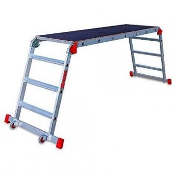 Faraone - Plataforma de Trabajo PLA3 - 100x276x92cm - Plataforma Plegable - Plataforma de Aluminio - Amplio Plano de Trabajo - para Uso Profesional - con Ruedas - Ligera y Robusta