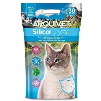 Arquivet Arena para Gato Silica Crystal - Capacidad 3.8 L, lecho higiénico para Gatos, felinos, Capacidad Absorbente, Ayuda a Eliminar olores y bacterias