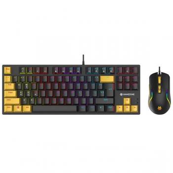 Set de Gaming Tracer GameZone Hornet87 USB - Teclado y Ratón, Conexión por Cable, Color Amarillo y Negro