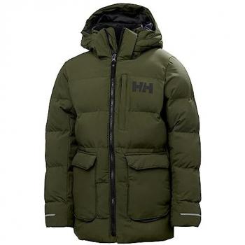 Helly Hansen Nord Puffy Green Jacket with Detachable Hood for Boys, Size 16