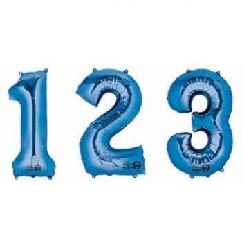 ToyCentre Amscan 22/55 x 35/88 cm Number 8 Super Shape Foil Balloon, Blue
