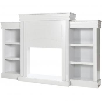 70-Inch Modern Fireplace Media Entertainment Center with Bookcase - Fireplace TV Stand WH