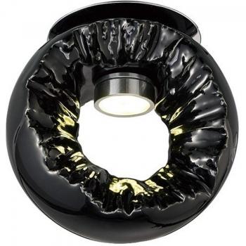 Plafón Salvio Escultura Redonda 1 x 3W LED Cromado / Negro