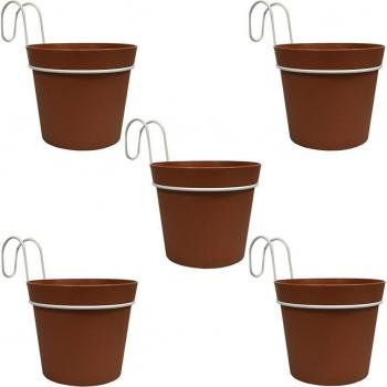 Macetas cilíndricas con ganchos de polipropileno Ø 12 cm (ArtPlast)