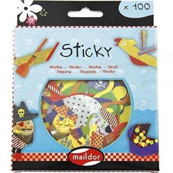 Maildor 14,5 x 12 x 0,7 cm de plástico Sticky Adhesivo de piratas, 100 unidades)