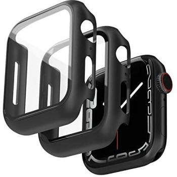 Jvchengxi Funda Protectora Compatible con Apple Watch 42mm Series 3/2/1, Cristal Templado Carcasa Protectora Protector Funda de Pantalla Antiarañazos para iWatch Series 3/2/1