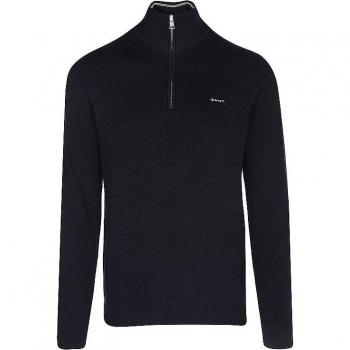 Suéter Gant de Piqué de Algodón con Media Cremallera en Azul Marino, XL para Hombre