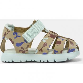 CAMPER Oruga - Sandals for First Walkers - Beige, Blue, Red, Size 26, Smooth Leather/Cotton Fabric; CAMPER Oruga - Sandals for First Walkers - Beige, Blue, Red, Size