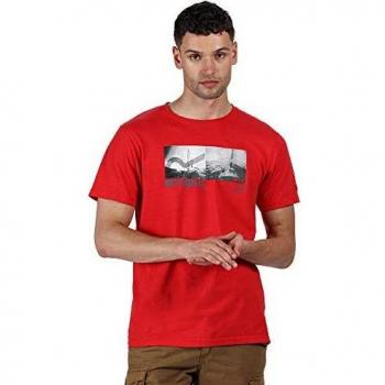 Regatta Cline IV-Camiseta con Estampado Gráfico Ligera Y De Manga Corta T-Shirts/Polos/Vests, Hombre, Delhi Red, XXL