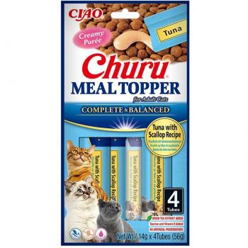Inaba Churu Cat Meal Topper Tuna with Scallop - 4 x 14g