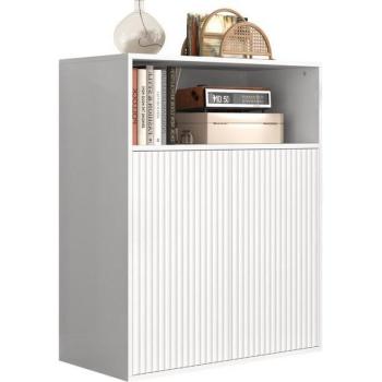 Cama Infantil Montessori 90x200 cm de Madera Maciza con Barandilla de Seguridad y Somier de Lamas, Estampado de Estrellas y Lunas, Blanca, Fácil Montaje  Armario de Baño Moderno