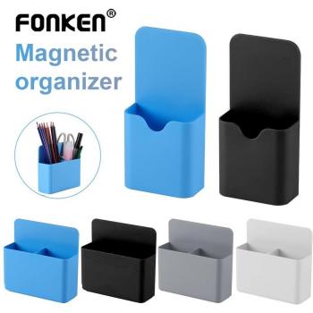 Caja de almacenamiento magnética para nevera Fonken, soporte para latas, marcador, lápiz y bolígrafo organizador de escritorio, accesorio plástico B
