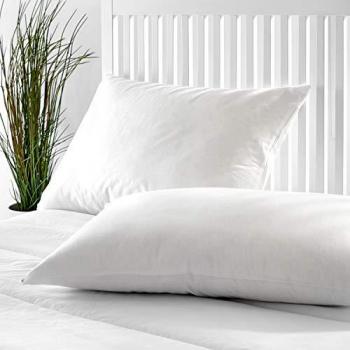 Almohada de Plumón 50% Pikolin Home, Firmeza Media-Baja, Doble Funda de Algodón, Transpirable, 90x40cm