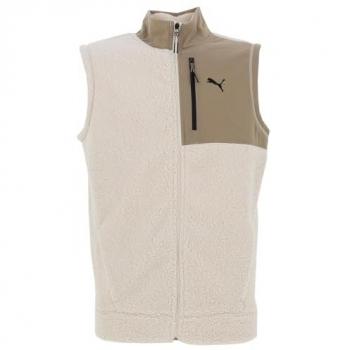 Puma Open Road Fleece Vest with Logo Stitching - Men’s Offwhite XL