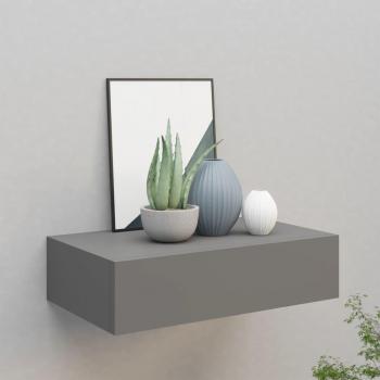Estante con cajones de pared gris 40x23,5x10 cm en MDF