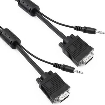 Super Cable VGA con Jack 3.5mm Macho/Macho 1m Negro