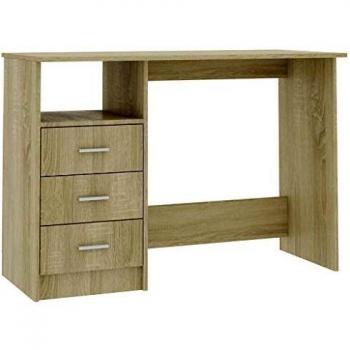 Sonoma Oak Engineered Wood Desk with Drawers 110x50x76 cm