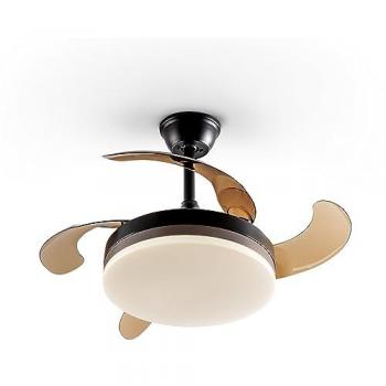Ventilador de Techo Mini Schuller Vento Negro Mate y Bronce 41cm Dimable Control Remoto 3000-6000K