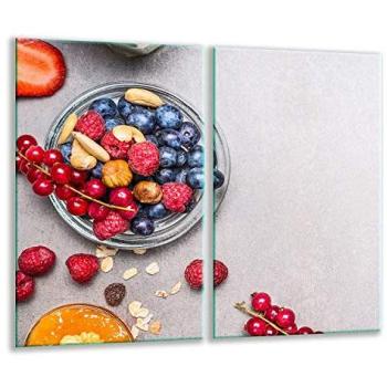 Tabla de Cortar de Vidrio Templado 2x 30x52 cm para Frutas y Protección de Vitrocerámica