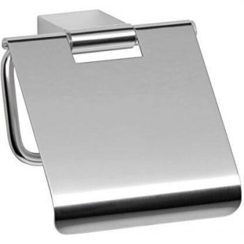 TATAY Portarrollos con tapa de aluminio brillante, de diseño modero y elegante. Sistema de fijación con tornillos. Medidas 14x7x2,5 cm