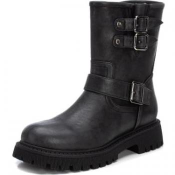 Botín de mujer Refresh 172323 negro con cremallera lateral y suela de goma
