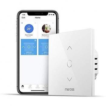 Meross Interruptor de Cortina, Interruptor de Persianas LED Inteligentes Wifi