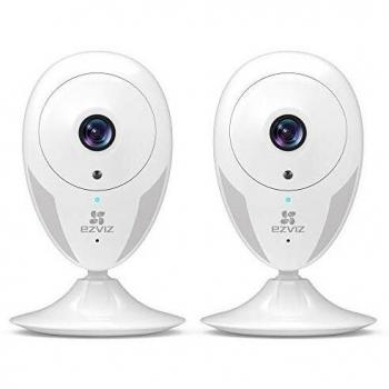 EZVIZ CTQ2C Cámara de vigilancia WI-FI Interior IP Cámara WiFi 2.4GHz Hogar Bebé Monitor Visión Nocturna Alerta de Movimientos Audio bidireccional Compatible con Alexa Blanco -2 Piezas