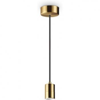 Lámpara colgante de diseño Set 1 bombilla Metal, aluminio Latón Ideal Lux - set up Lámpara de techo suspendida delgada latón