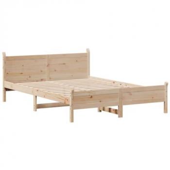 Estructura de cama sin colchón madera de pino blanco 150x200 cm